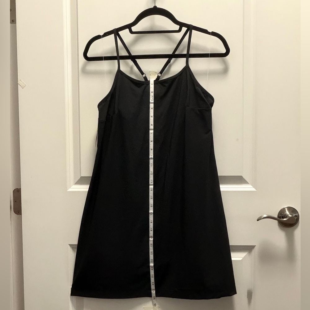 NWT- Black Athletic Dress with Adjustable Straps & Inner Liner w/Shorts - Picture 9 of 16